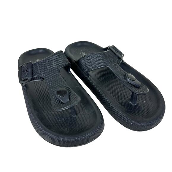 Rouge Helium Black Lightweight Flip Flops Thongs Comfort Size 39 - Picture 1 of 5